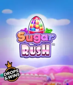 Enjoy the sweet world of the Sugar Rush slot game by Pragmatic Play, showcasing a bright candy dispenser set against a dreamy background of candyland. This graphic captures the fun and excitement of the slot, highlighted with multicolored candies and enticing typography. Great for players seeking a sweet adventure, delivering a delightful gaming experience. 